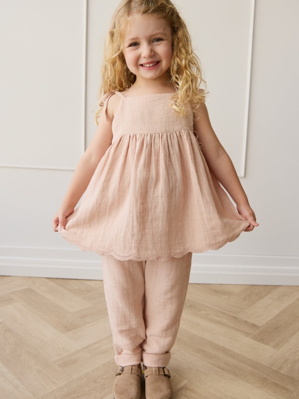 Jamie Kay Organic Cotton Muslin Briella Top - Chalky Pink